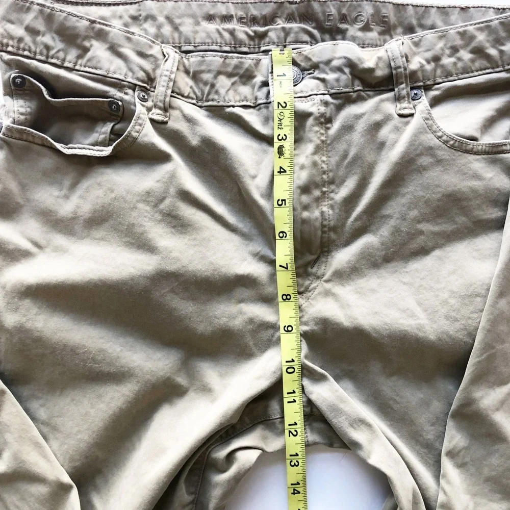 American Eagle Pants Mens 36x32 Flex Original Straight Khaki Tan Chino Jeans